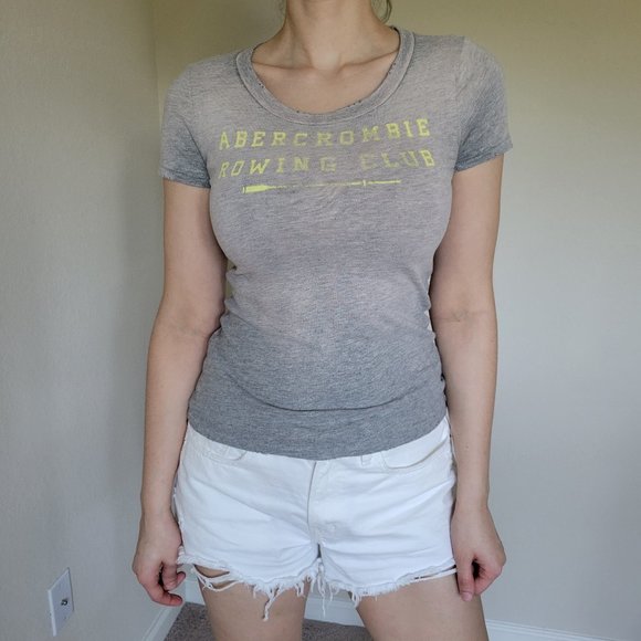 Distressed Grey "Rowing Club" Cotton Tee - Picture 2 of 7